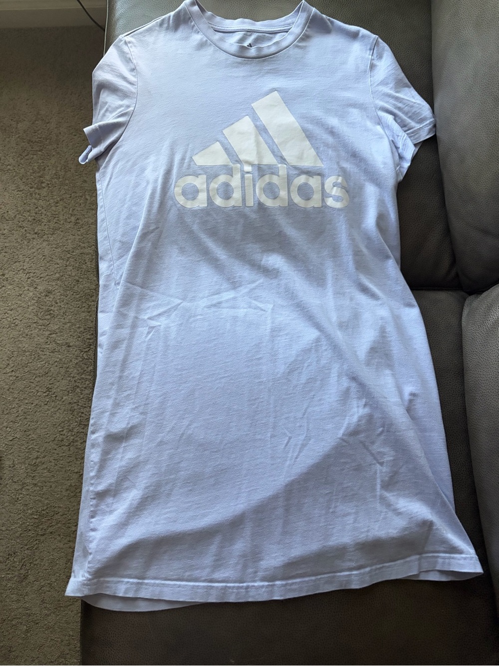 adidas light pastel purple with white logo Short-Sleeve Tee tshirt Dress